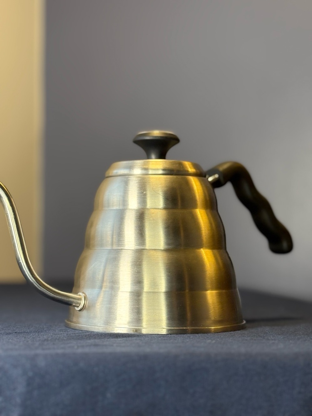 Stainless Steel Gooseneck Kettle with Black Handle with Temp Gauge